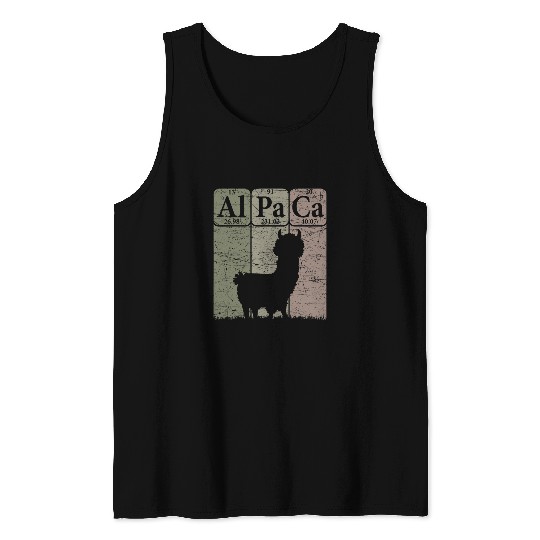 Llama Pet Alpaca Periodic Table Elements Llama Alpaca Vintage Tank Tops