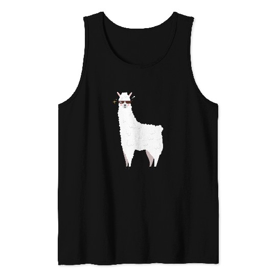 Llama Pet Alpaca Llama Lovers Last Minute Hanukkah 24 Tank Tops