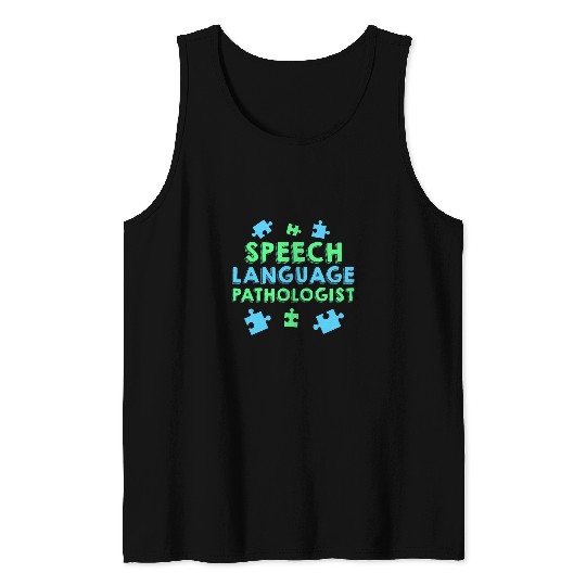 Autism Puzzle Speech Pathology Therapy Art Autism Awareness Month Tank Tops