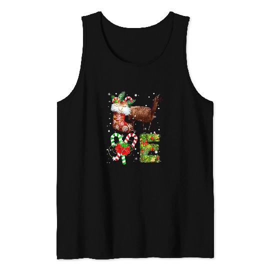Llama Pet Love Llama Christmas Light Funny Animal Lover 9 Tank Tops