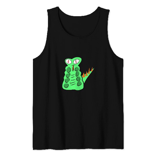 Dinosaur Pet Alien Dino Snake Boy Colourful Enchanted Forest Fashion Men Women Tank Tops