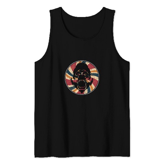 Gorilla Pet Lover Ape Monkey Zoo Animal Retro Gorilla Tank Tops