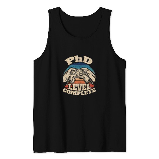 PhD Level Completed Gamer Philosophy Doctor Degree Tank Tops