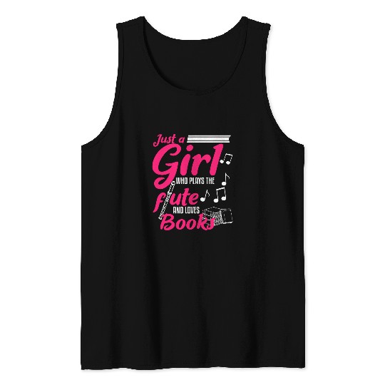 Book Fun Flute Player Orchestra Marching Band Gift Book Lover Tank Tops