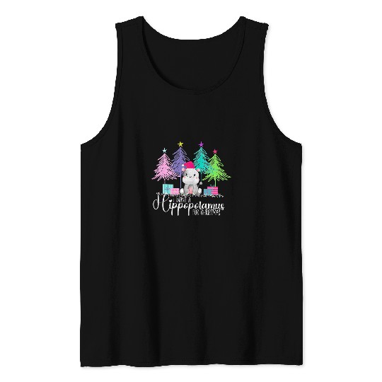 Hippo Pet I Want A Hippopotamus For Christmas Christmas Tree Festive Tank Tops