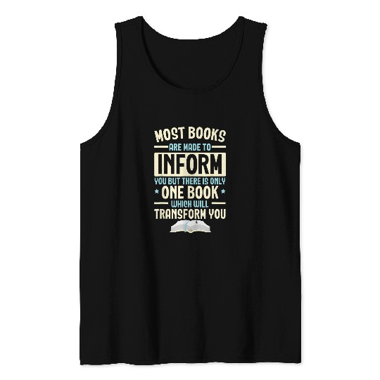 Book Fun Bible Reader Religious Pastor Scripture Christian Believer 5 Tank Tops