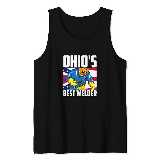 Welder Job Ohios bests Welder Ironworker Ironsmith Ohio Flag Welding Tank Tops