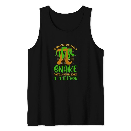 Python Pet Pithon Pi Symbol Funny Math Teacher Tank Tops