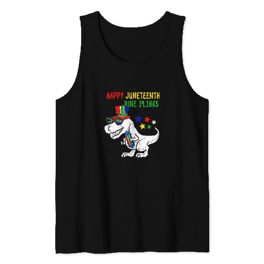Dinosaur Pet Kids Juneteenth Day Freedom T rexs Dino Baby Toddler Boys Tank Tops