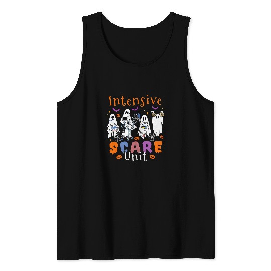 nurses Job Intensive Scare Unit ICU Boo Crew NICU PICU nurses Tech Tank Tops