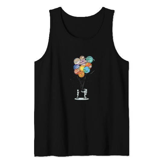 Astronaut Job Planets Balloons Astronaut Couple Love Relationship Tank Tops