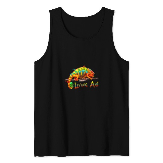 Chameleon Pet panthers Chameleon Living Art Watercolor Reptile Keeper Tank Tops