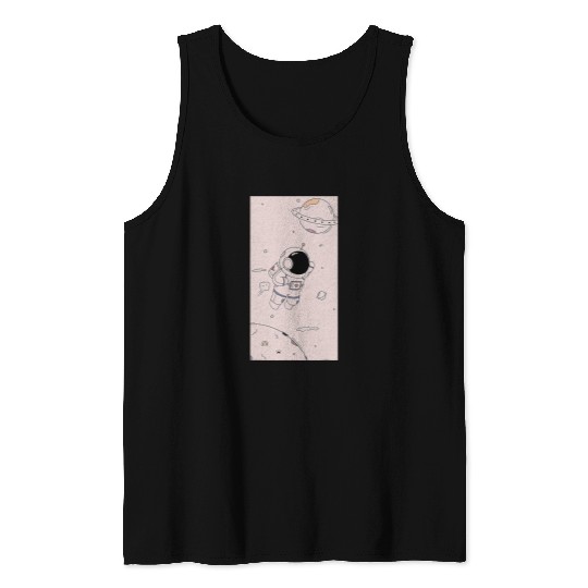 Astronaut Job Spaceman Space Galaxy Moon Beige Tank Tops