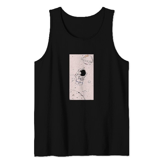Astronaut Job Spaceman Space Galaxy Moon Beige Tank Tops