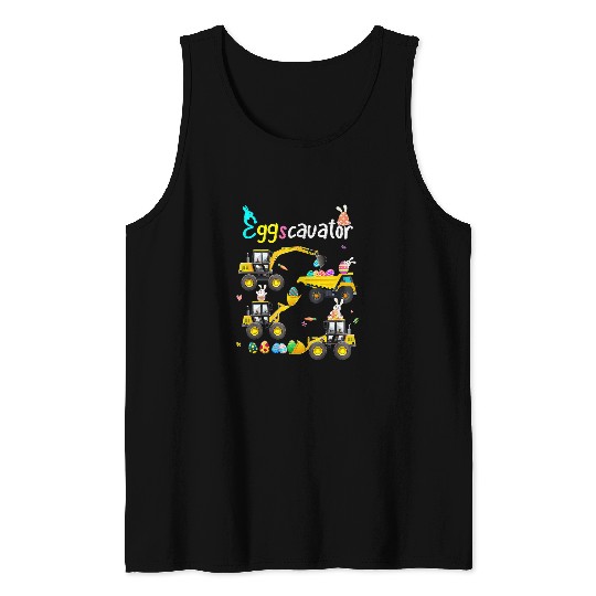 Excavator Fun Easter Day Egg Hunt for Boys Toddlers 3 Tank Tops