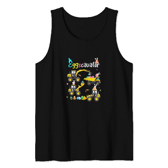 Excavator Fun Easter Day Egg Hunt for Boys Toddlers 3 Tank Tops