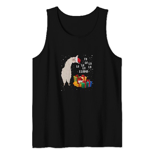 Llama Pet Women Men Kids Fa La La Llama  Llama Christmas Tank Tops