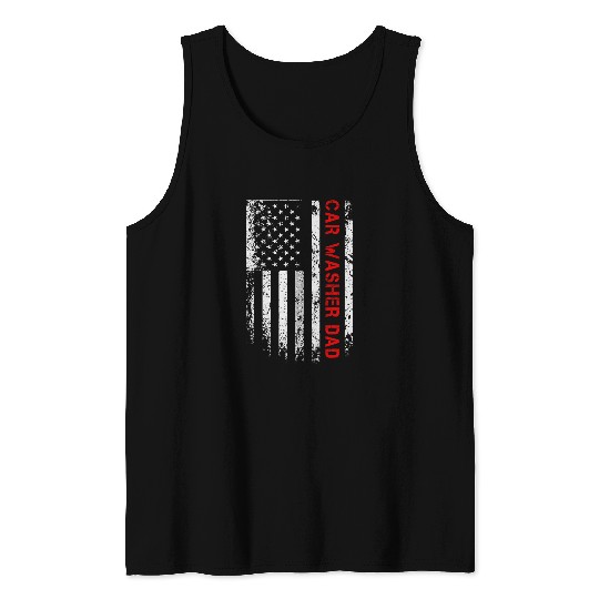 Car Washer Dad Auto Detailing Garage Mechanic Carguy Tank Tops