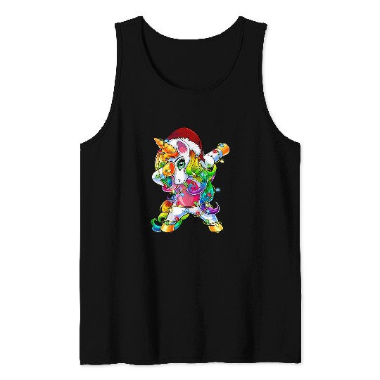 Unicorn Pet Cute Christmas Tee Girls Women xmass Unicorn Deer Christmas Tank Tops