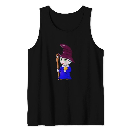 Chibi Magician Cute Anime Manga Character Wizard Tank Tops