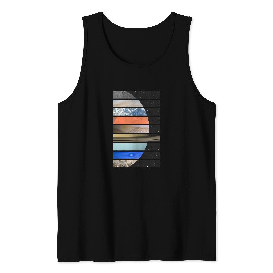 Astronaut Job Planets Solar System Earth Mars Jupiter Saturn Pluto Space Tank Tops
