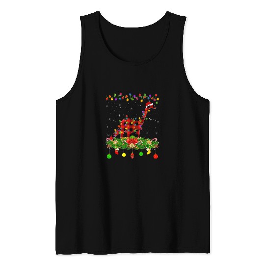 Dinosaur Pet  Brontosaurus Christmas Pajama Tank Tops