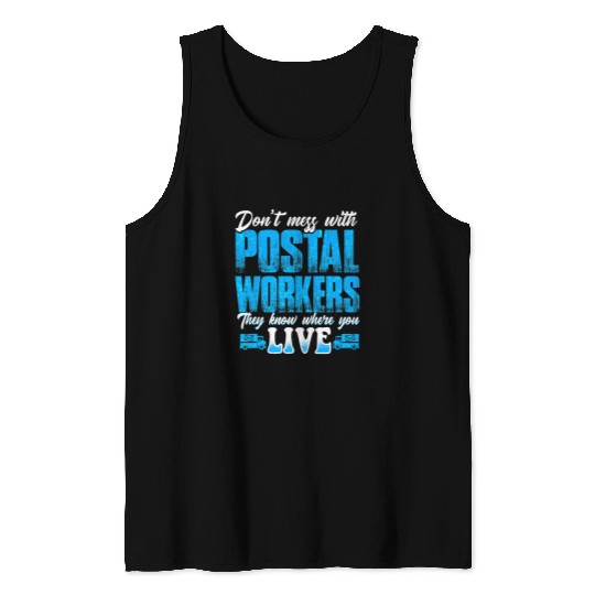 Postal Worker Job Funny Mailman Postman Postal Worker 2 Tank Tops