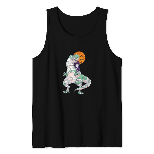 Dinosaur Pet Halloween s for Boys Gnome Riding Mummy T rex Tank Tops