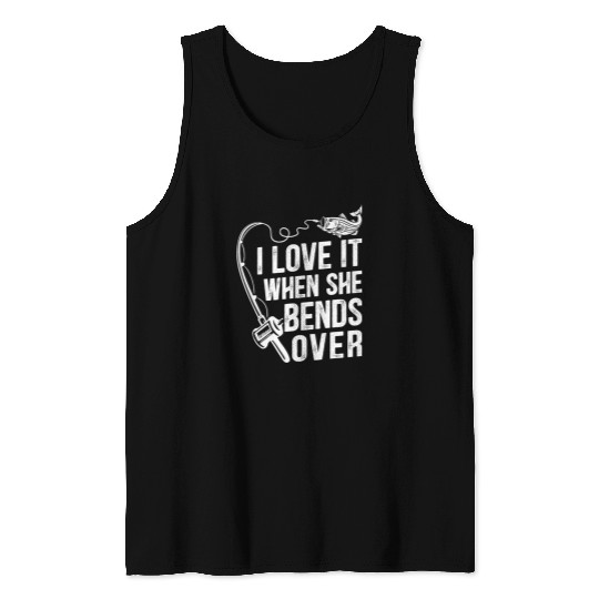 Fishing Fun Bass Fish Fisherman Gifts for Men Tank Tops