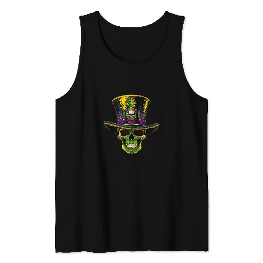 Mardi Gras Skull Top Hat New Orleans Witch Doctor Voodoo 24 Tank Tops