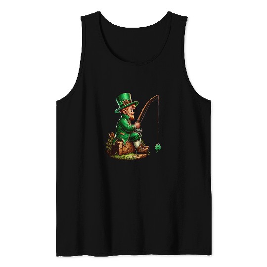 Fishing Fun Leprechauns Fishing Retreat Tank Tops