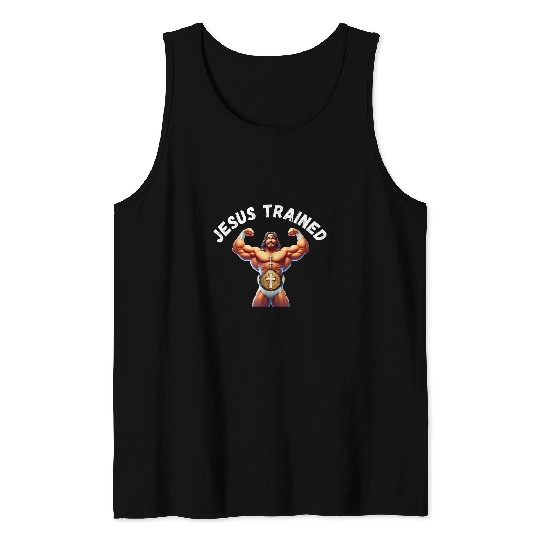Sport Wrestling Jesus Trained Wrestling Jesus Trained God Family Wrestling 2 Tank Tops