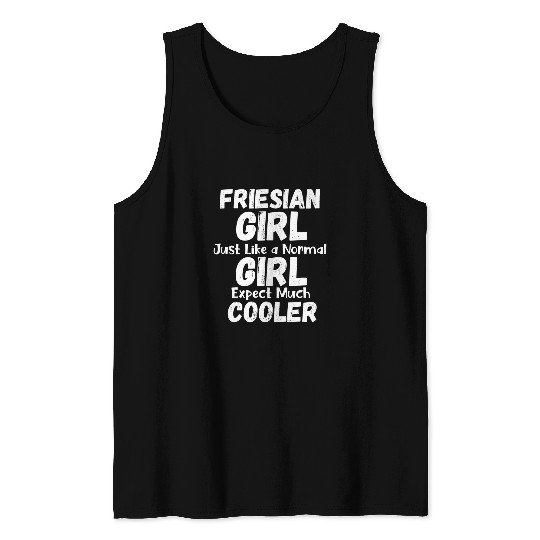 Horse Pet Friesian Horse Girl Tank Tops