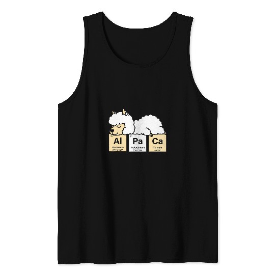 Llama Pet Alpaca Periodic Table Of Elements Guanaco Llama Alpaca Tank Tops