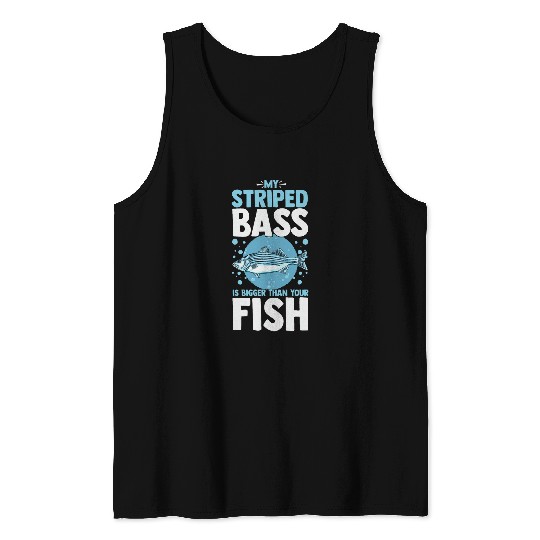 Fishing Fun Striped Bass Fishing Funny Fish Atlantisc Rockfish Tank Tops