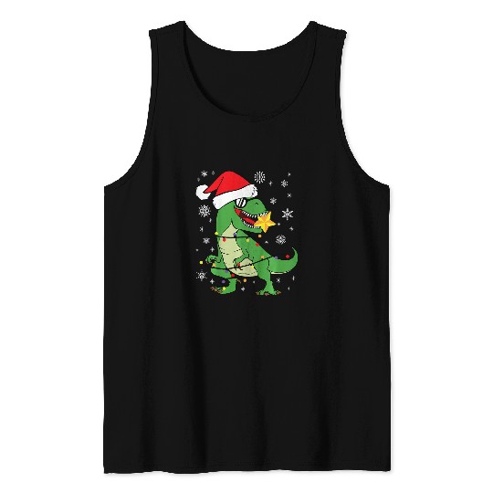 Dinosaur Pet Kids Kids Santasaurus Tree rexs Funny T rexs Christmas Dinosaur 3 Tank Tops