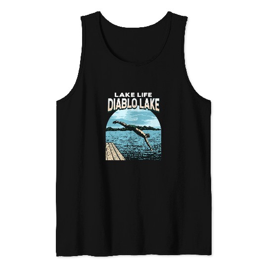 Lake Life Diablo Lake Swimming Washington Swimmer Swim Tank Tops