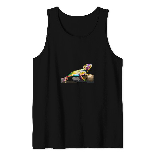 Chameleon Pet Pop Art Chameleon 2 Tank Tops