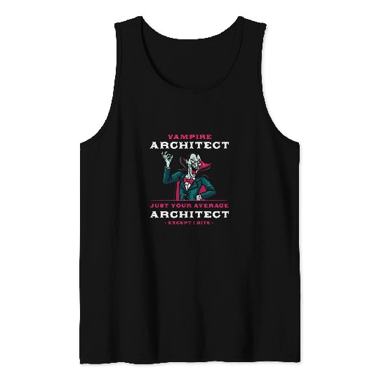 Architect Job Vampire Architect Halloween Architecture Scary Urban Planner Tank Tops