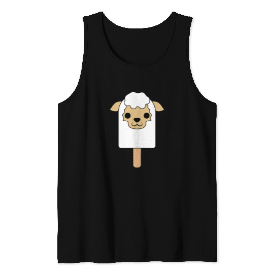 Sheep Pet popsicle lamb cute funny kawaii graphic Tank Tops