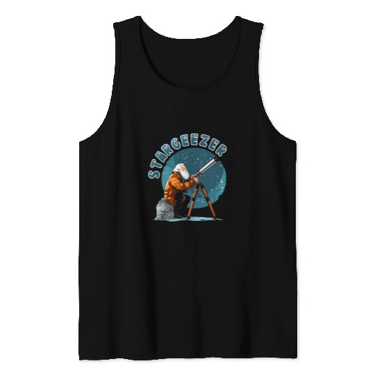 Astronaut Job Stargeezer Funny Stargazing Astronaut Astronomy Telescope 3 Tank Tops