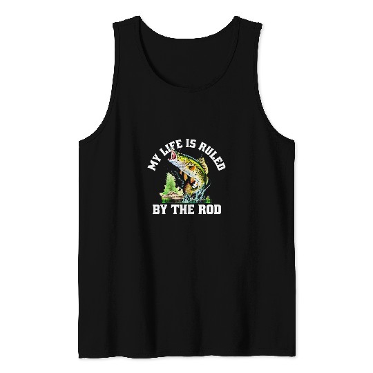 Fishing Fun Life Ruled by Rod Lifestyle Lakes Habits Lagoon Fishing 7 Tank Tops