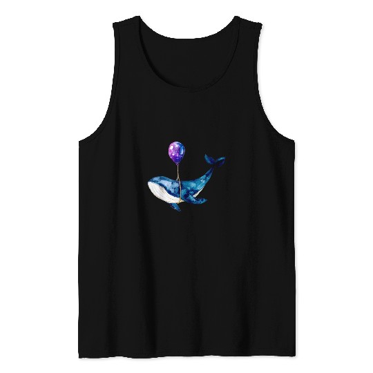 Whale Pet Humpback Whale Marine Life Ocean Nature Sea Blue Waves 12 Tank Tops