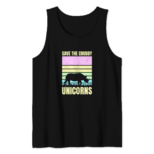 Rhino Pet Save The Chubby Unicornss Rhino extinct animals Rhinoceros Tank Tops