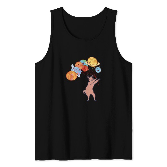 Llama Pet Aerospace Solar System Planets Funny Space Llama Alpaca Tank Tops