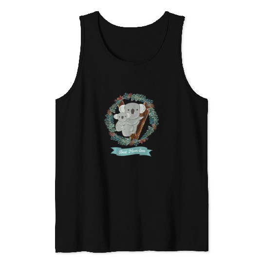 Koala Pet Womens Mothers Day Koala bear mom son daughter bests Mom Ever Tank Tops
