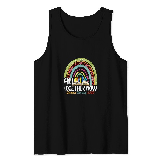 Book Fun All Together Now Summer Reading Rainbow Hand Book Lover Tank Tops