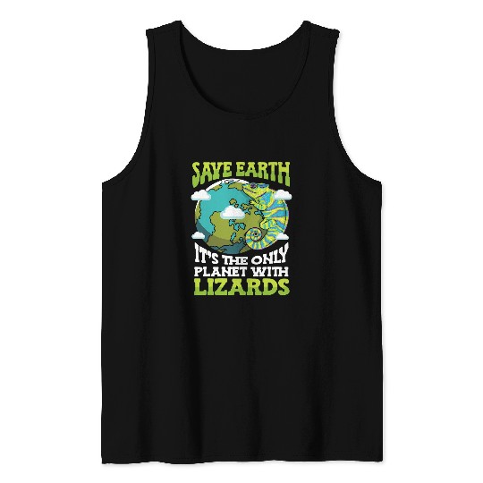 Chameleon Pet Save Earth Its The Planet Wildlife Earth Day Lizard Tank Tops