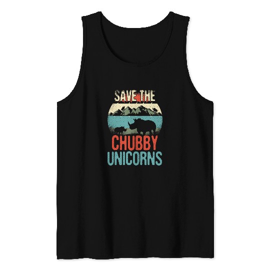 Rhino Pet Save The Chubby Unicornss Rhinoceros Tank Tops