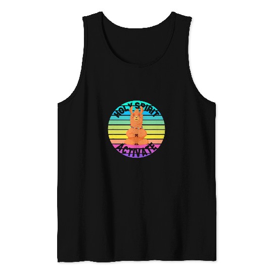 Llama Pet Yoga HOLY SPIRIT ACTIVATE Funny Yoga Pose 9 Tank Tops
